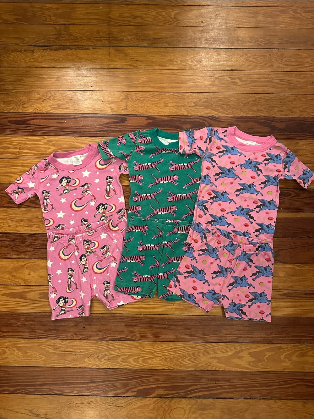 Hanna Andersson Pink and Green Short Pajama Set Bundle - All Size 5